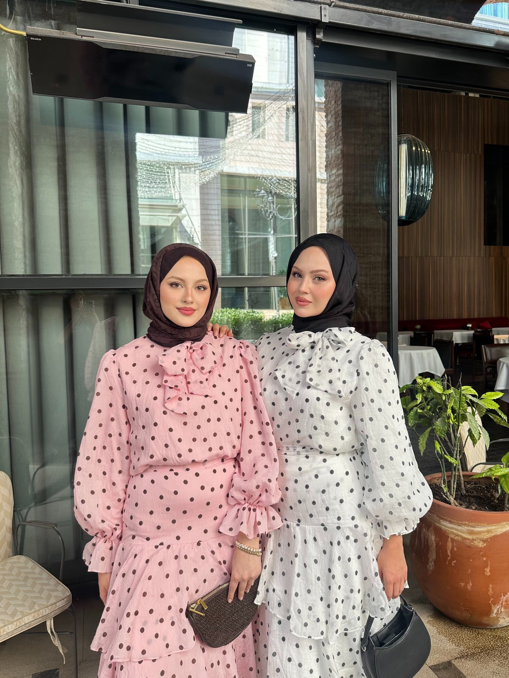 Pink Polka Dot Blouse & Tiered Skirt Set