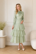 Mint Green Polka Dot Bow Maxi Dress