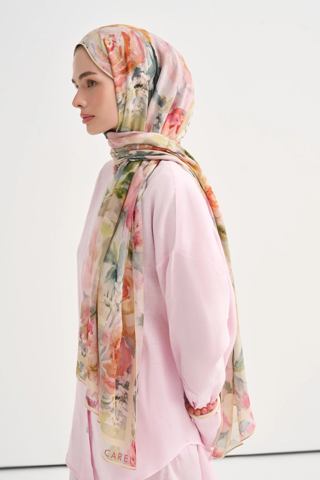 Elara Aria Viscose Scarf – Pink