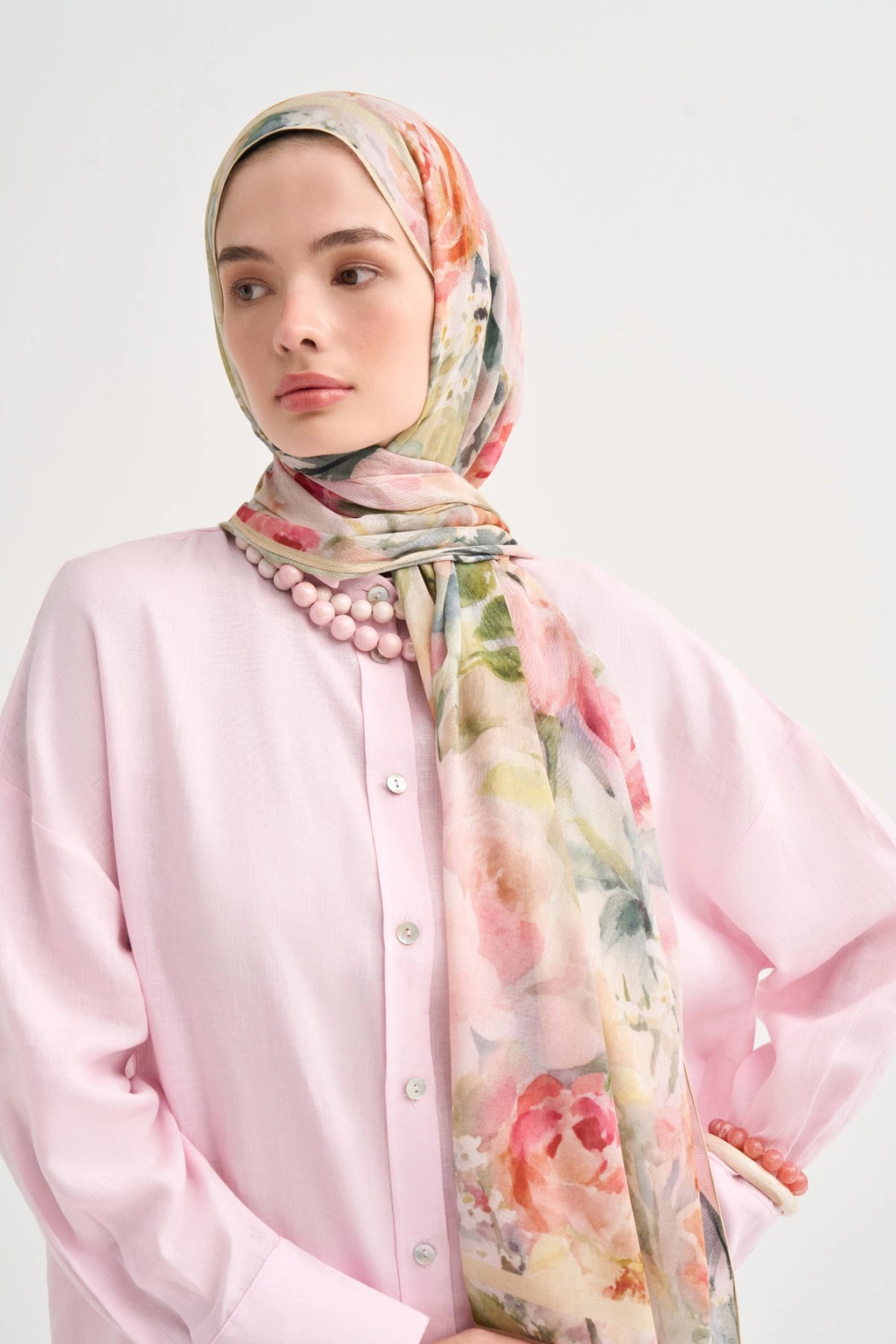 Elara Aria Viscose Scarf – Pink