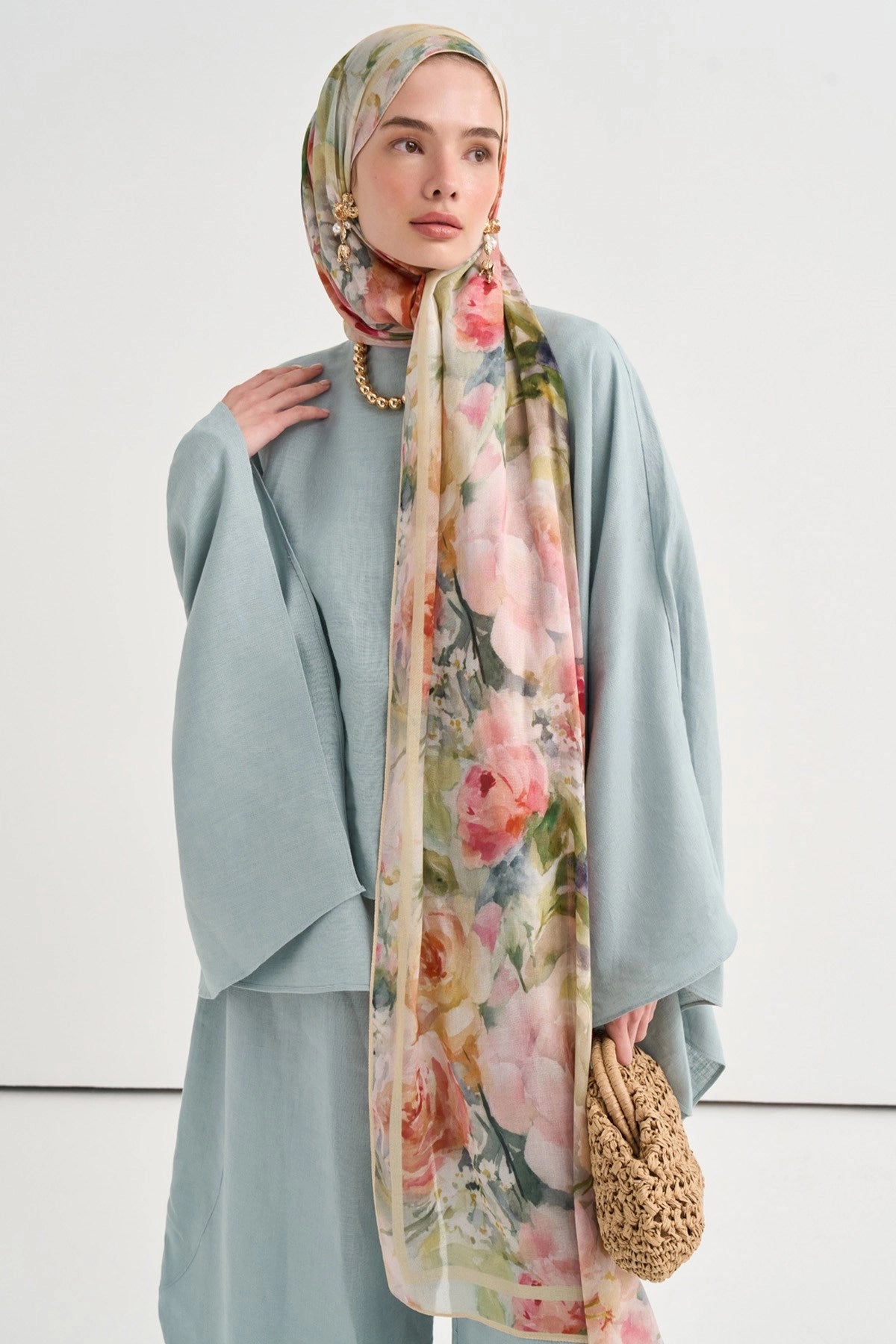 Elara Aria Viscose Scarf – Pink