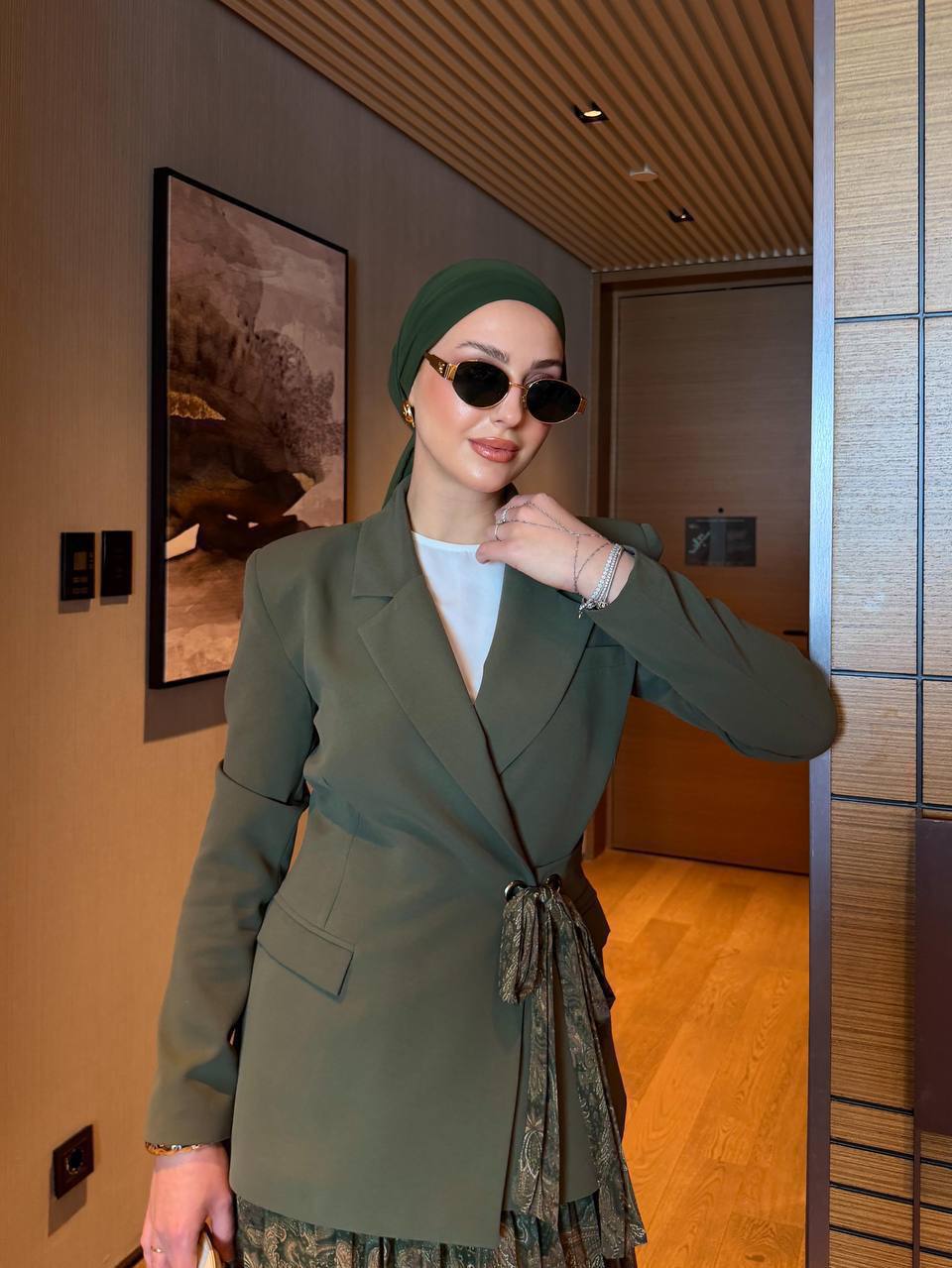 Olive Muse Blazer & Skirt Set