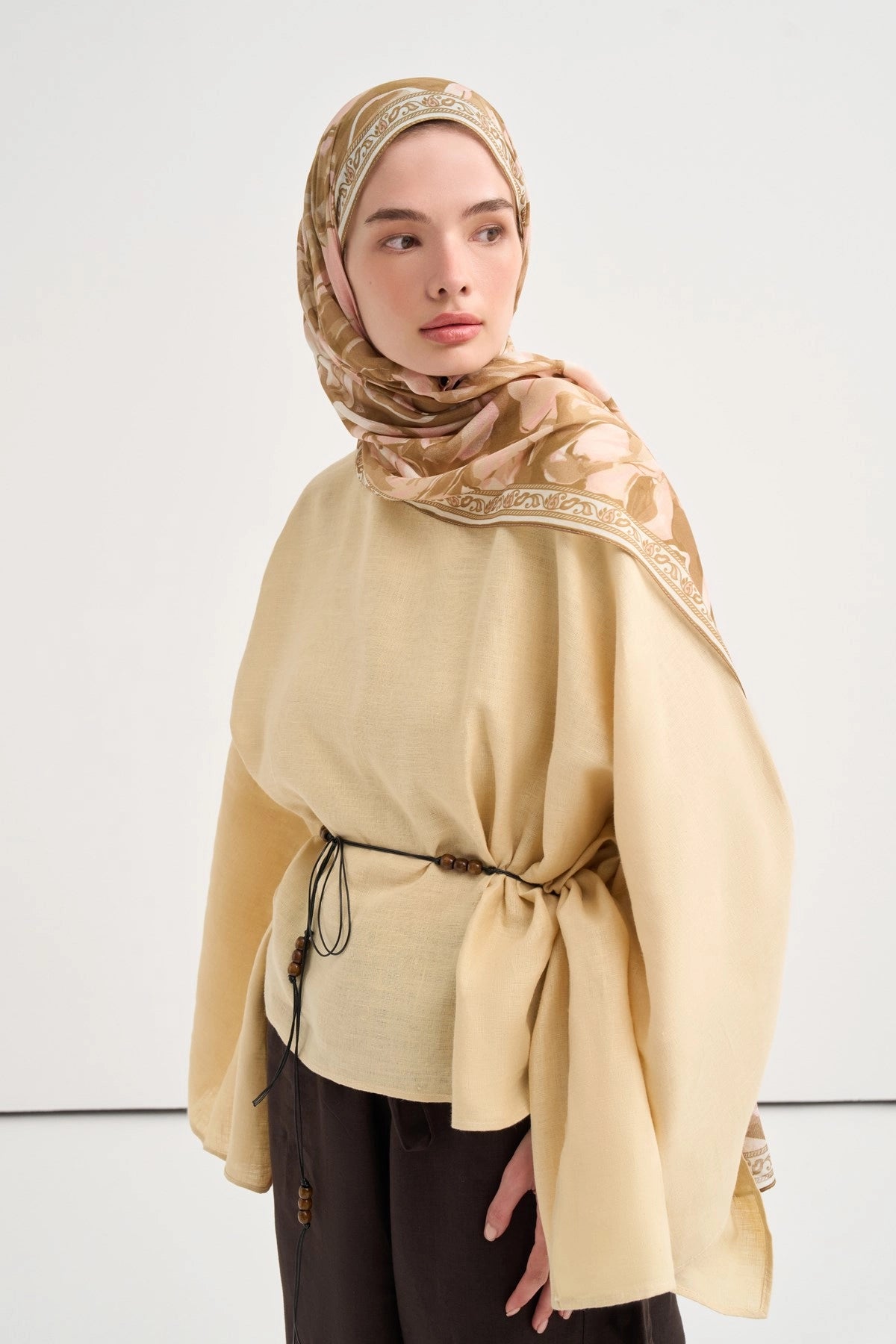 Rosalie Aria Viscose Scarf – Beige