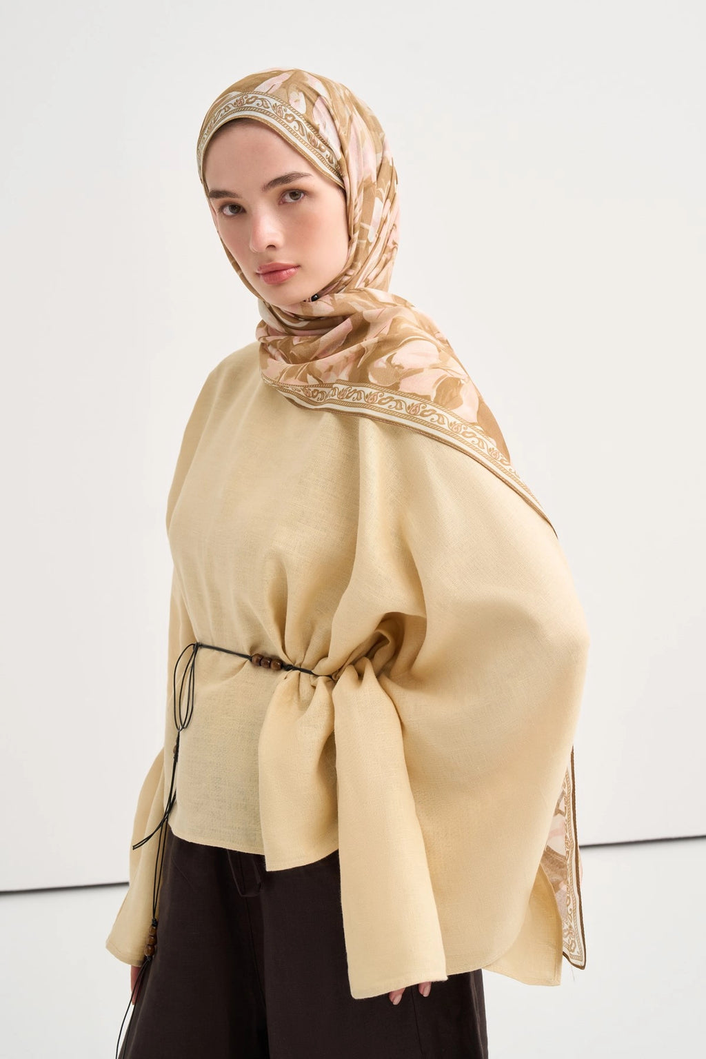 Rosalie Aria Viscose Scarf – Beige