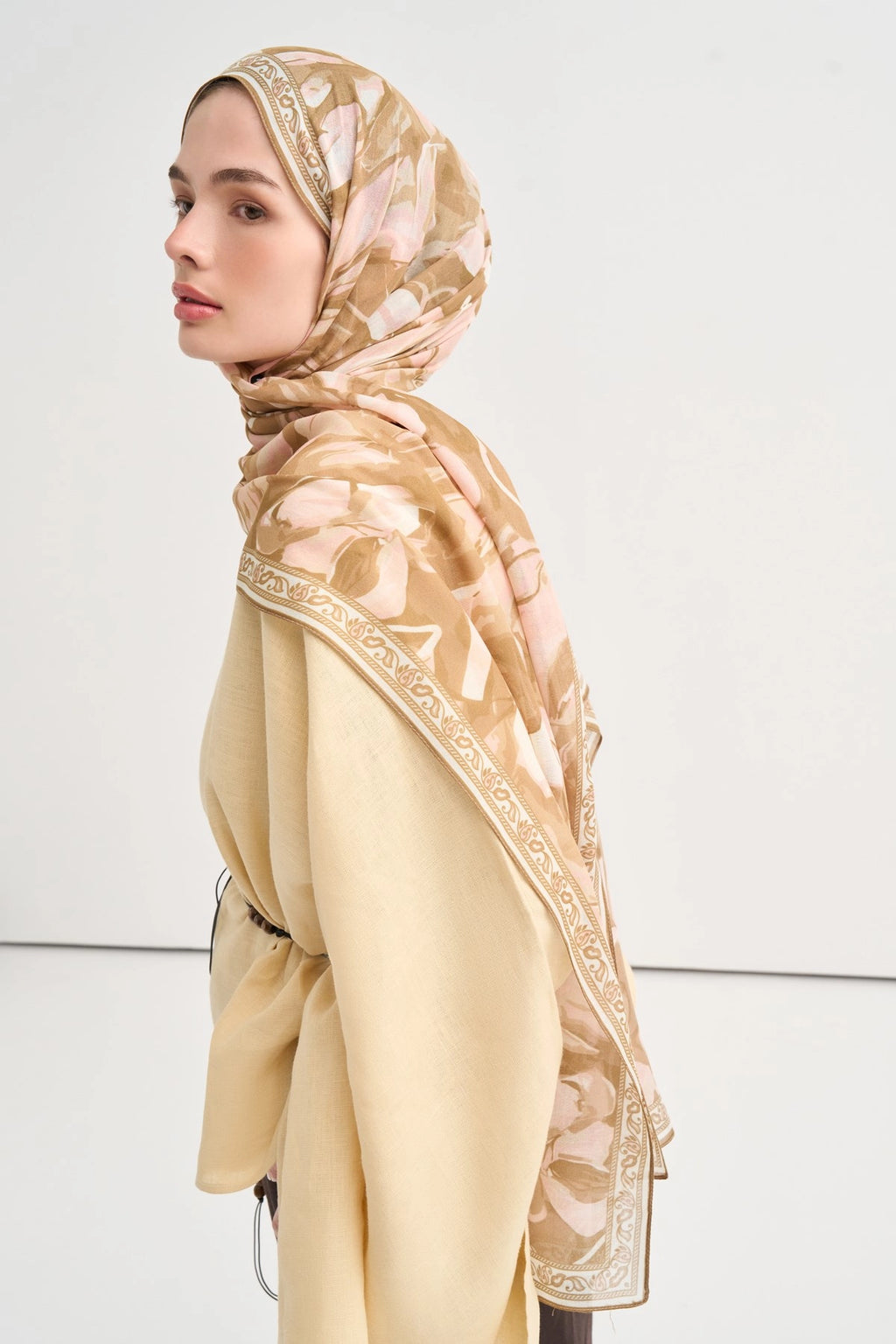 Rosalie Aria Viscose Scarf – Beige