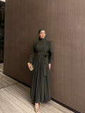 Noura Draped Maxi Dress – Olive