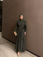 Noura Draped Maxi Dress – Olive