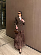 Chocolate Muse Blazer & Skirt Set