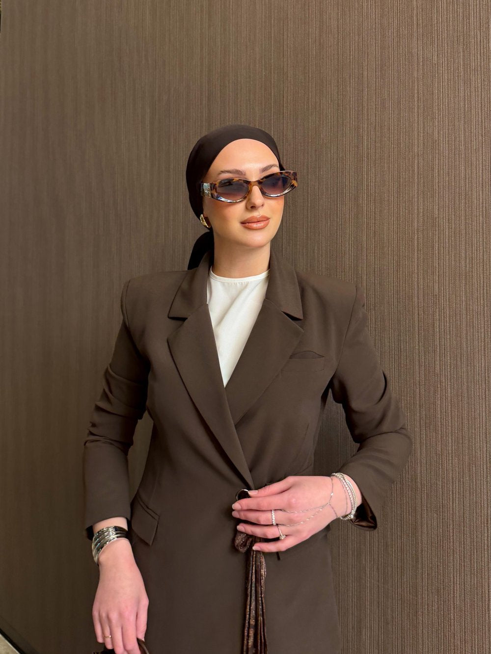 Chocolate Muse Blazer & Skirt Set
