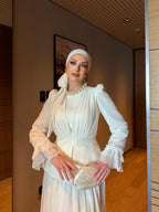 Lina Chiffon Pleated Skirt Set – Ivory