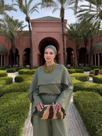 Layla Cape Detail Linen Set – Sage Green