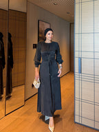 Amara Lace-Up Maxi Dress Black