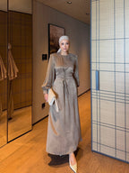 Amara Lace-Up Maxi Dress Mocha
