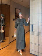Amara Lace-Up Maxi Dress Olive