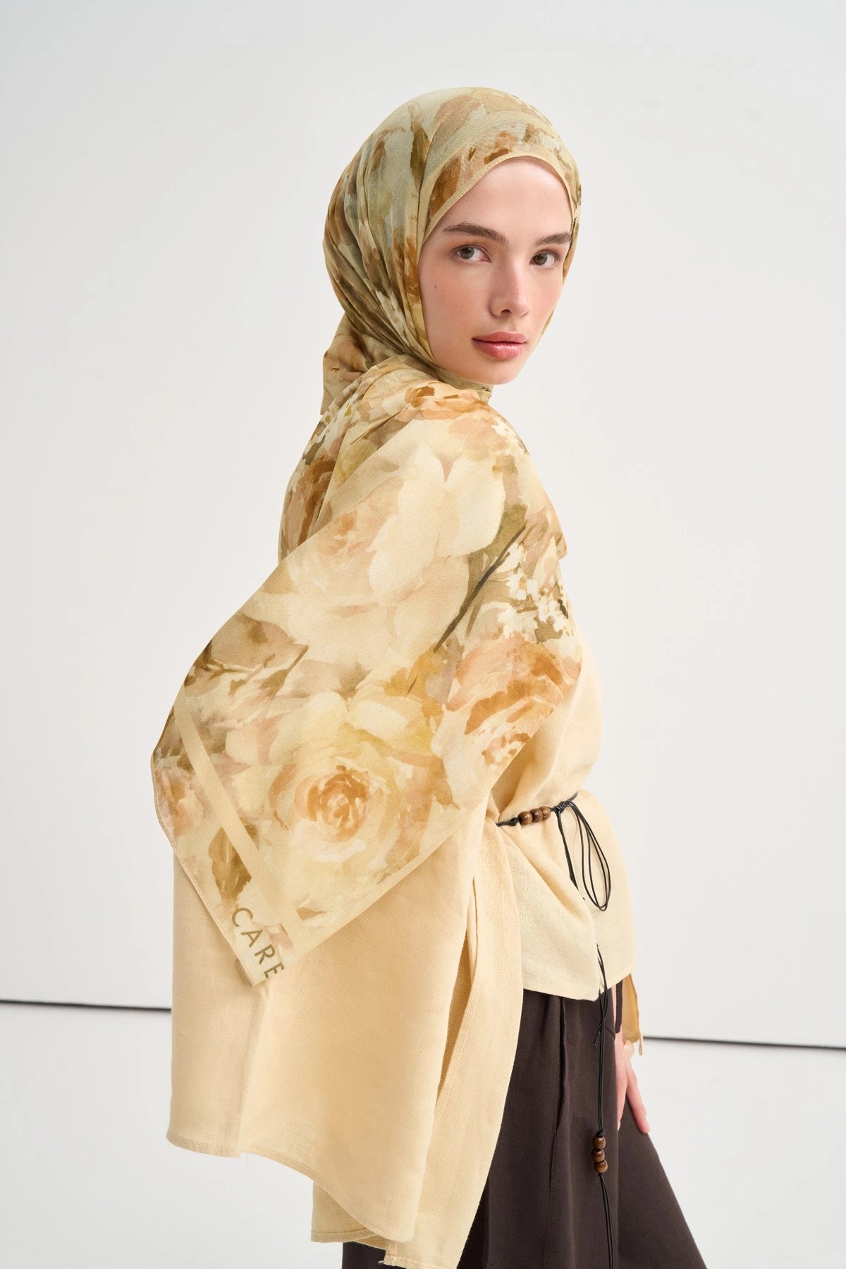 Elara Aria Viscose Scarf – Yellow