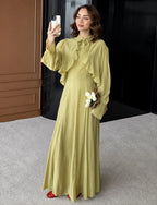 Pistachio Green Ruffle Bow Maxi Dress