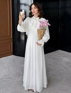 Ivory Ruffle Bow Maxi Dress