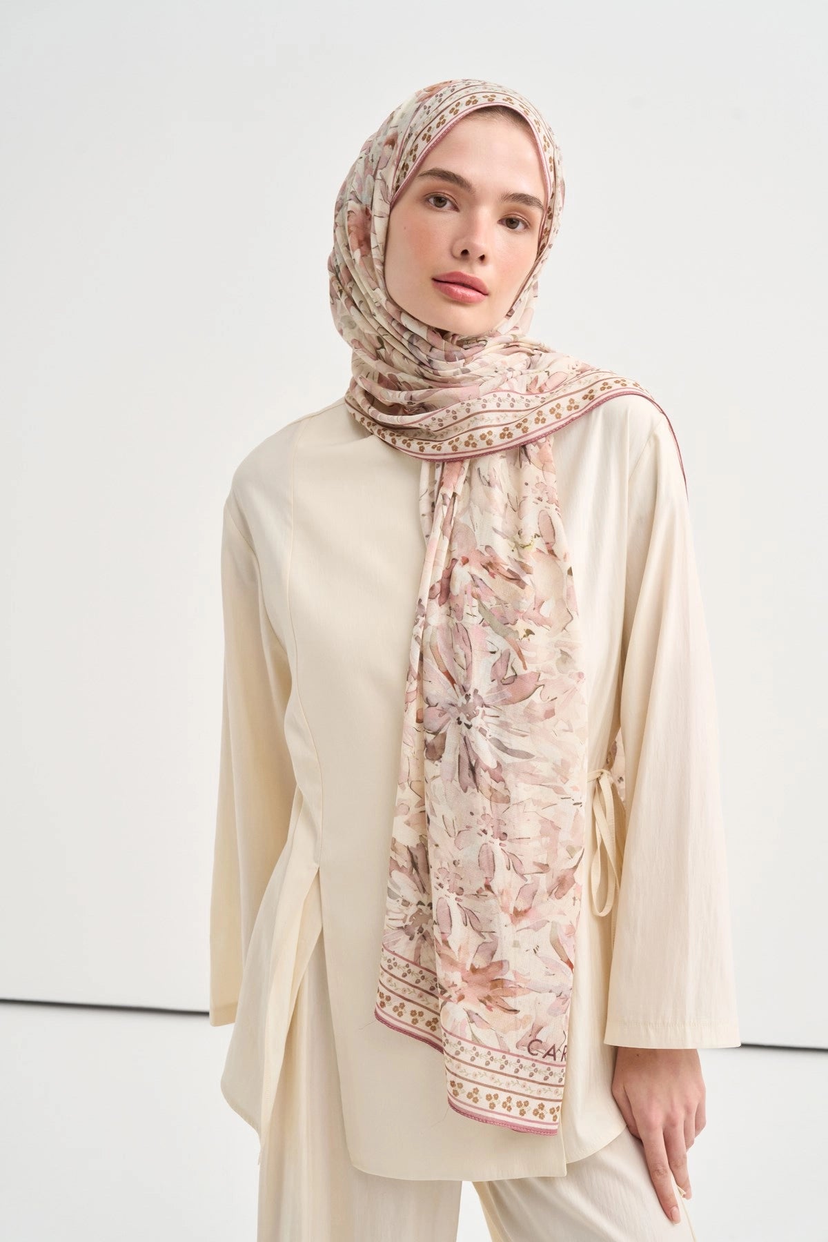 Lavena Aria Viscose Scarf – Cream