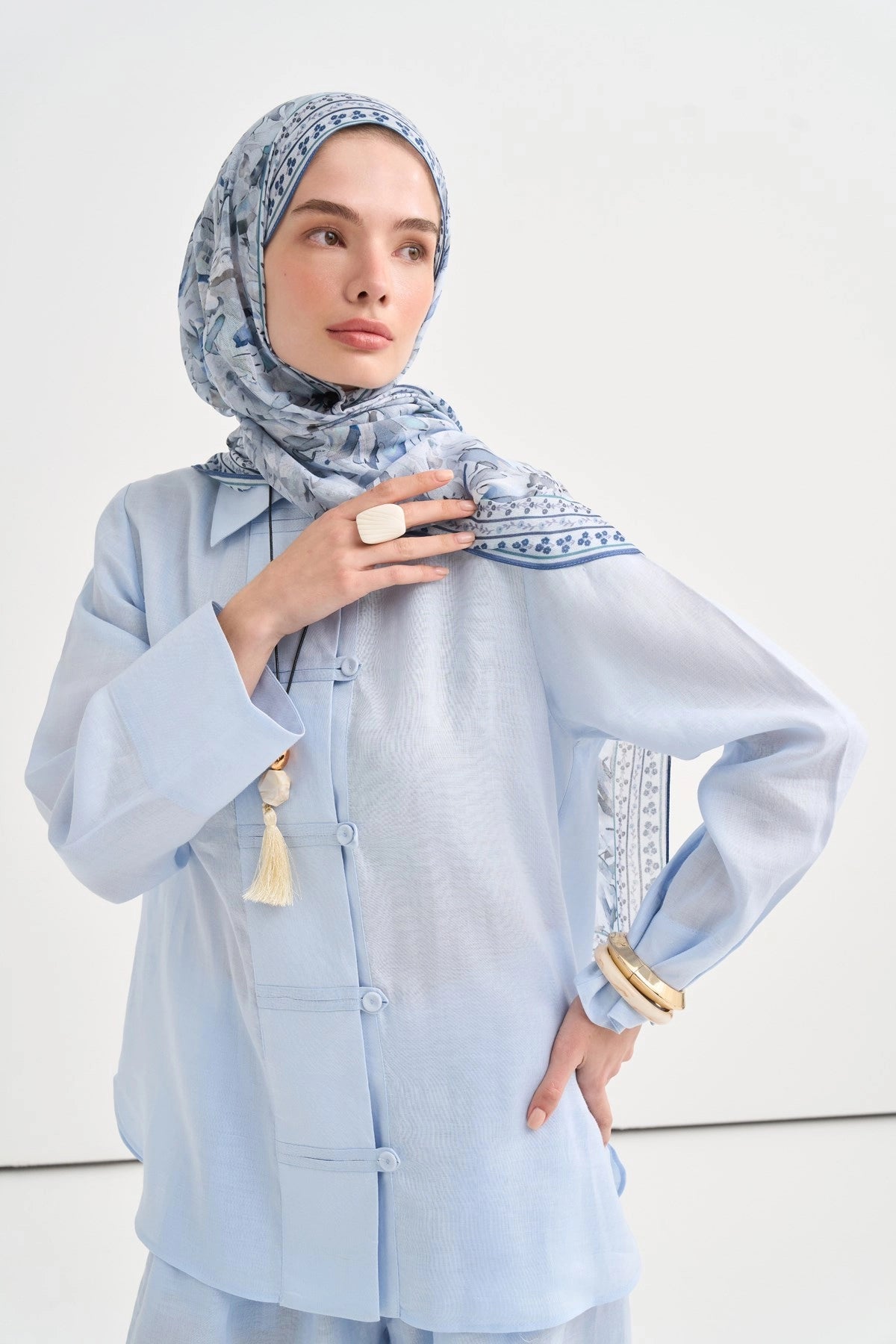 Lavena Aria Viscose Scarf – Blue