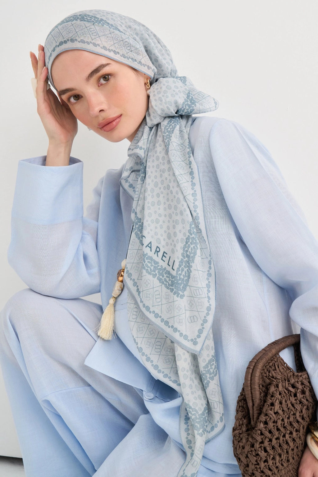 Lunara Aria Viscose Scarf – Blue