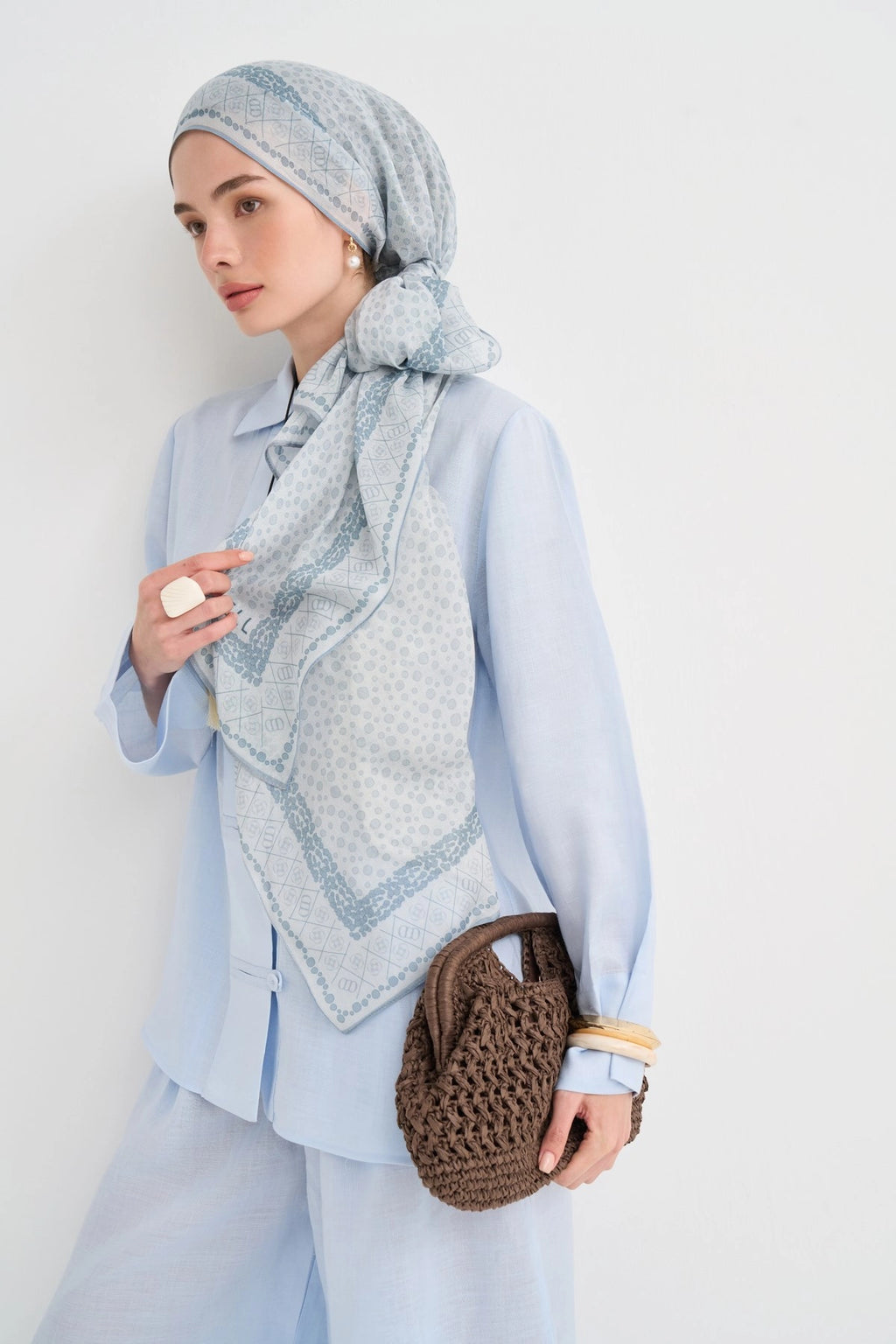 Lunara Aria Viscose Scarf – Blue
