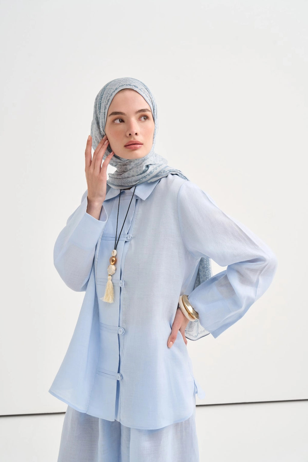 Lunara Aria Viscose Scarf – Blue
